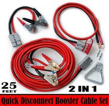 3 PCS- 1 GAUGE 25 FT QUICK DISCONNECT JUMPER-BOOSTER CABLE SET,TOW-SERVICE TRUCK