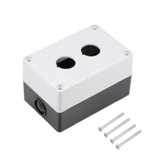 Push Button Switch Control Station Box 22mm 2 Button Holes White and Black