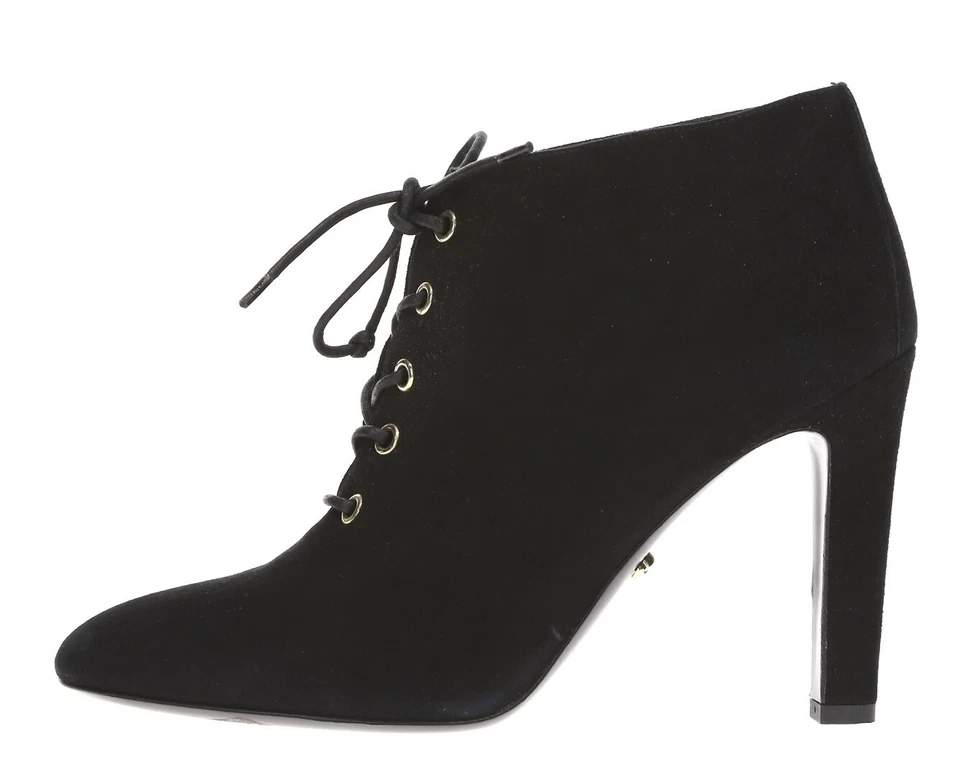 Женские черные замшевые ботильоны DIANE VON FURSTENBURG на шнуровке размер 10 B - Изображение 2 из 4