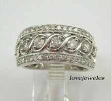 Lab-Created 3CT Round Cut VVS1 Diamond Wedding Band Ring 14K White Gold Finish