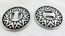 Pair Southwest Jeremiah Watt Slotted Conchos Horse Tack Slots Stainless Steel 