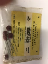 ERIE HIGH VOLTAGE DISC CERAMICONS 1R5KV-6R8 .8MFD 1500V 5 PCS