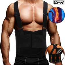 Heavy Duty Lumbar Lower Back Waist Support Work Belt Brace Suspender Weight Lift