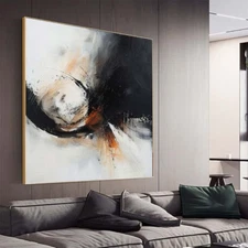 Original Modern White Art Painting On Canvas Abstract Artworks Handmade