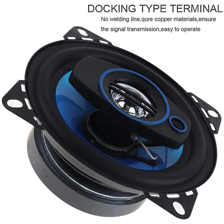 2x Bocina coaxial automática para automóvil de 4 pulgadas 100 W 90 db 3 vías HIFI altavoz de rango completo subwoofer Foto 4 de 4