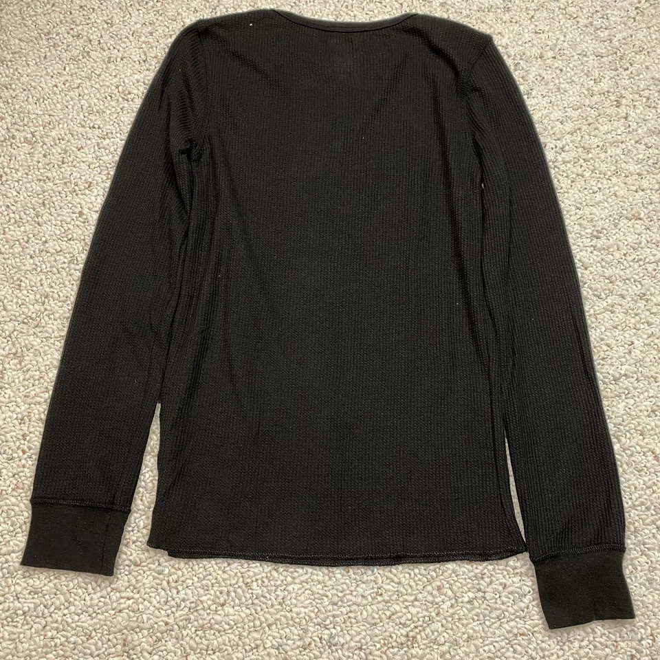 Camisa Fruit of the Loom Niño Talla XL Negra Ligera Waffle Cuello Redondo Manga Larga Foto 2 de 4