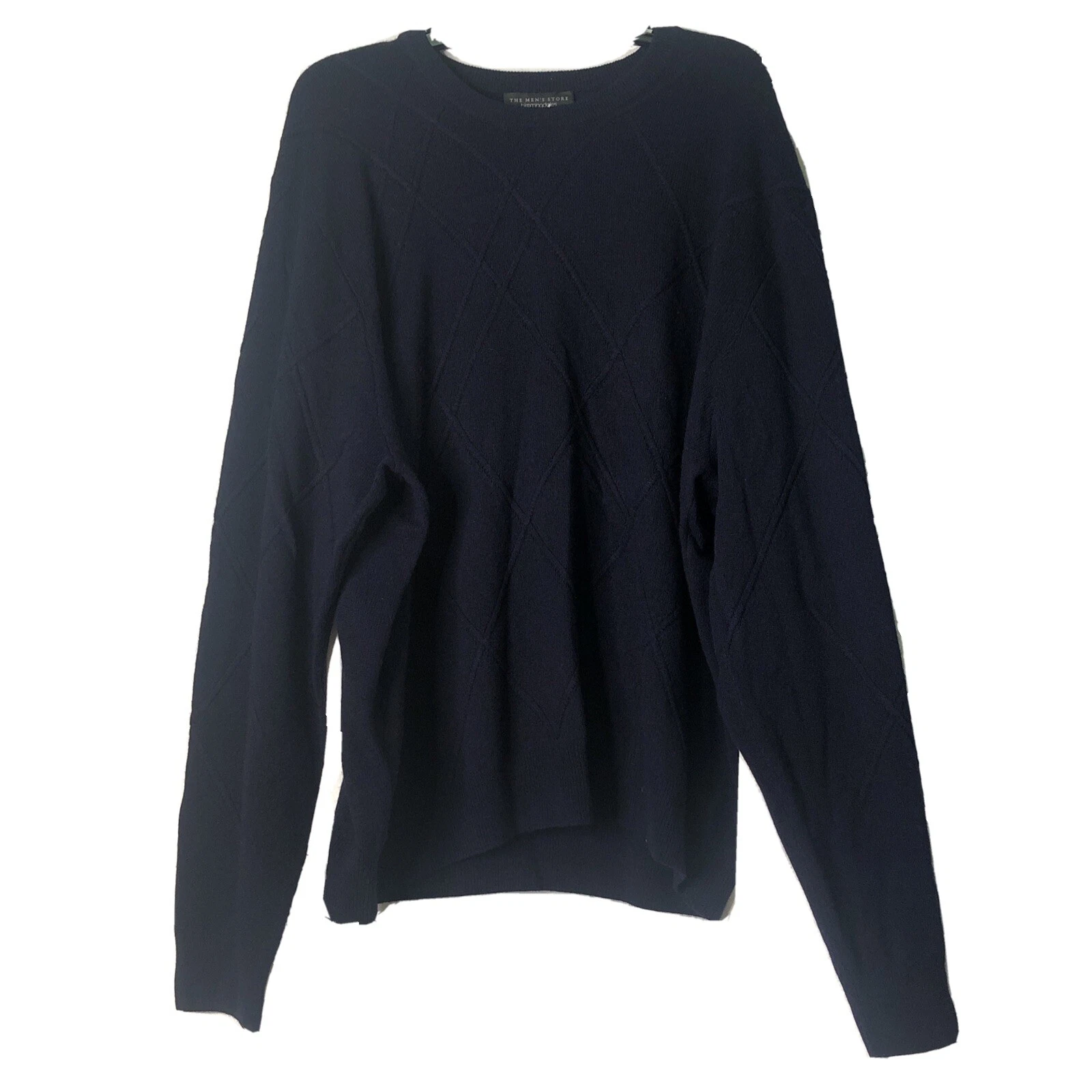 Bloomingdale's NAVY BLUE Ribbed Cable-Knit Sweater, US 2X-Large NEW!