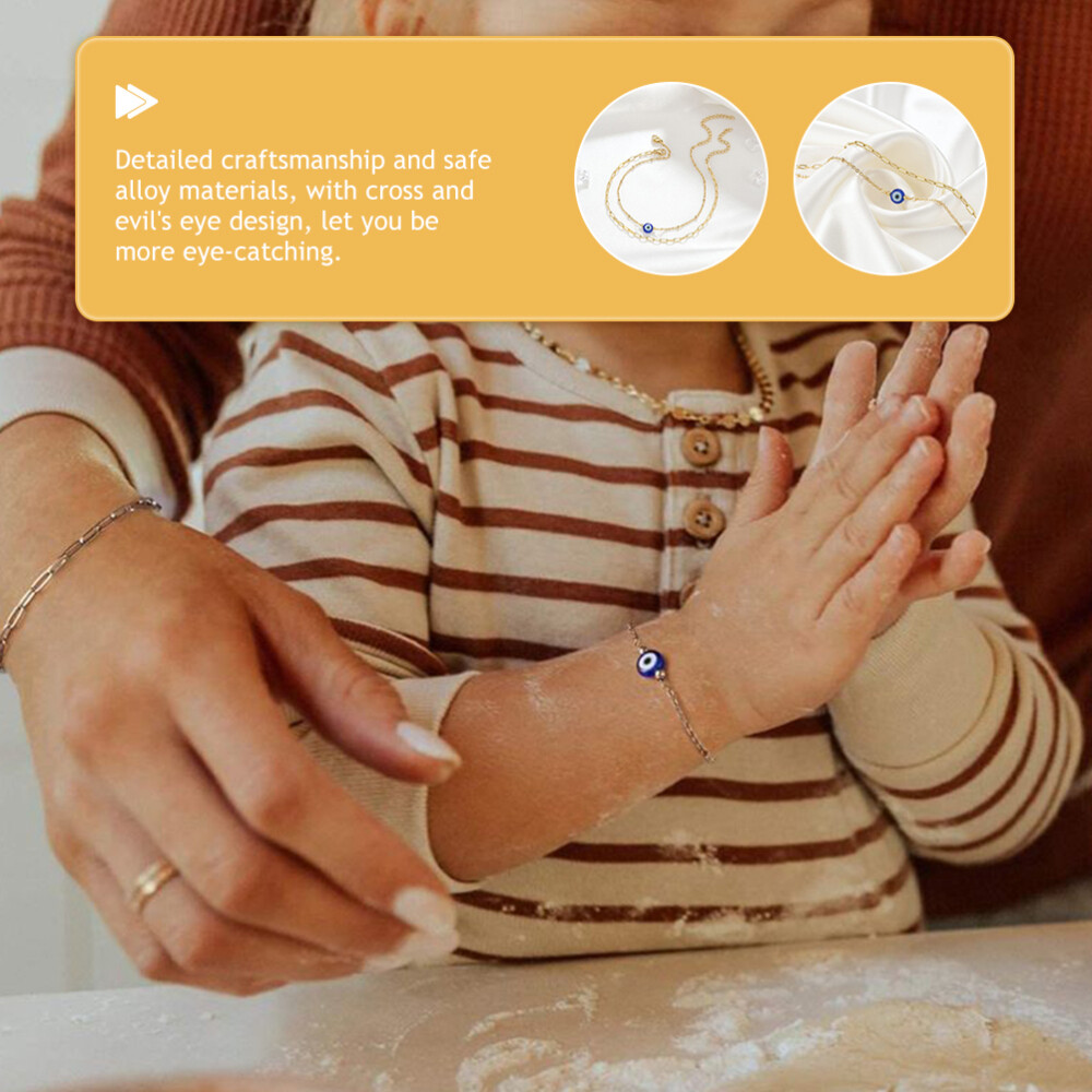 2pcs Layered Bracelets for Women Evil Eye Beaded Bracelet Evil Eye