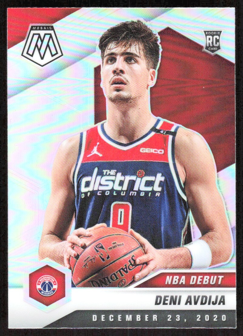 2020-21 9486D Panini Mosaic NBA DEBUT SILVER PRIZM Deni Avdija Rookie Washington