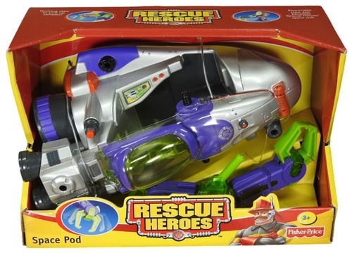 Vintage 2001 Mattel Fisher Price Rescue Heroes Space Pod Exploraton Vehicle - NEU