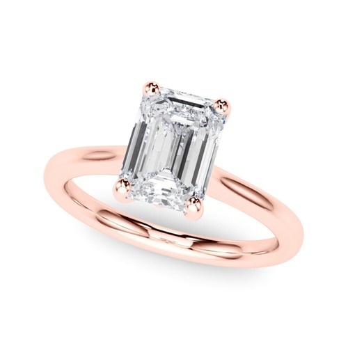IGI Certified D/VS 2CT Emerald Cut Lab Grown Diamond Solitaire Engagement Ring - Picture 33 of 51