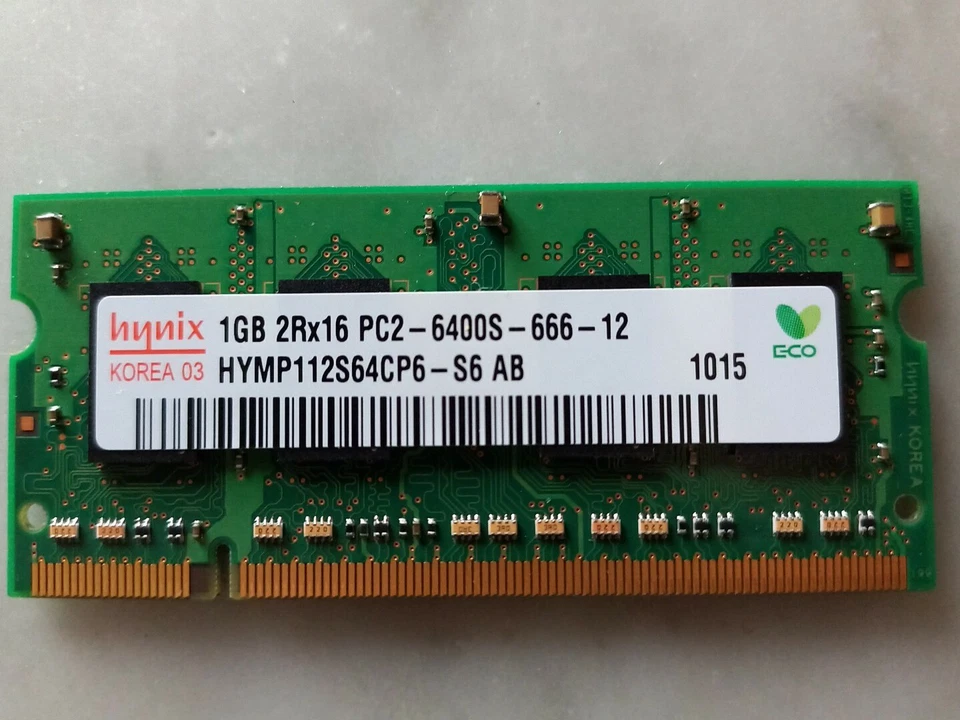 Hynix Ram DDR2 DDR-2 800Mhz 1Gb PC2-6400s SO-DIMM HYMP112S64CP6-S6 - Immagine 2 di 2