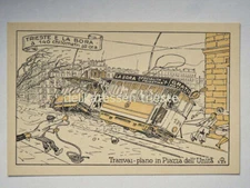 TRIESTE La BORA TRAM Tramway Piazza Unità Petronio Valenti old postcard