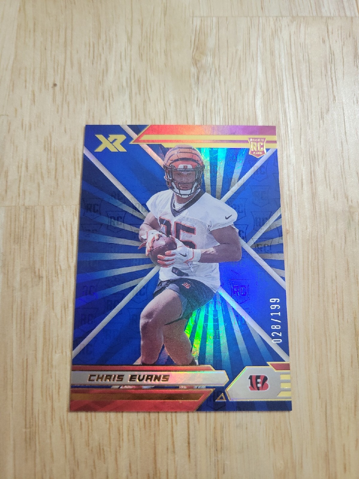 2021 Panini XR CHRIS EVANS Blue /199 #196 Rookie Card RC Cincinnati Bengals SP
