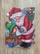 Amazing Vintage Christmas Santa Claus Die Cut Cardboard Cutout HMS Inc USA Print