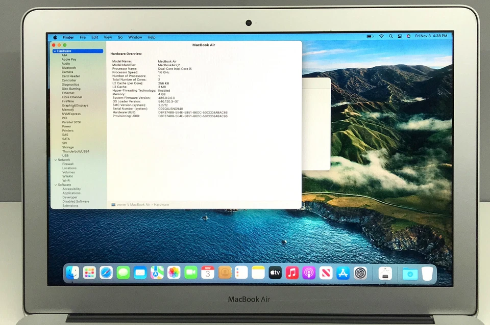 Apple MacBook Air 13 Core i5 1.6GHz 4GB RAM 128GB SSD A1466 EMC2925 Tested - Image 3 of 4