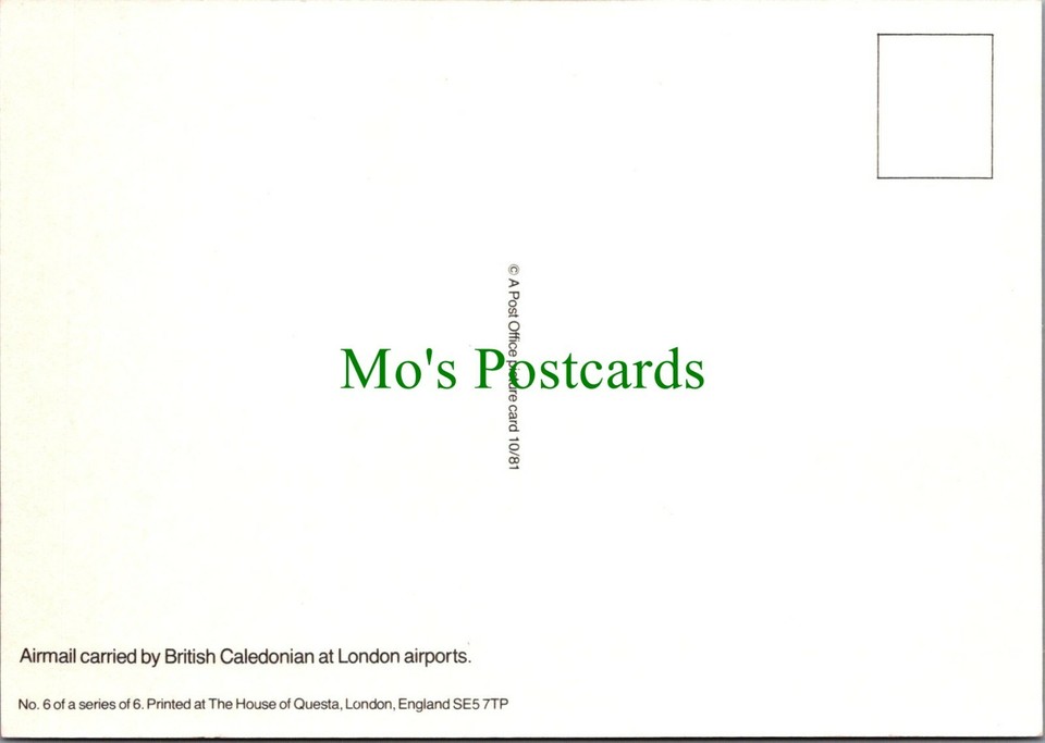 Royal Mail Postcard Airmail Carried By British Caledonian at London