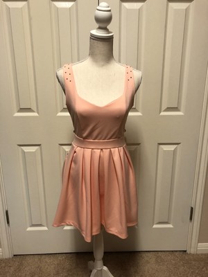 salmon cocktail dress