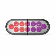 Trux Oval Dual Revolution Red Stop, Turn & Tail to Purple Aux LED Oval Light