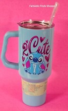 Disney Lilo  Stitch Stainless Steel 2 Cute Straw  Travel Mug Tumbler NWT