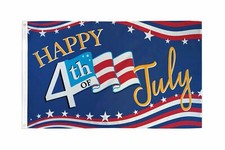 3X5 HAPPY 4TH OF JULY USA PATRIOTIC 100 Polyester 100D Flag