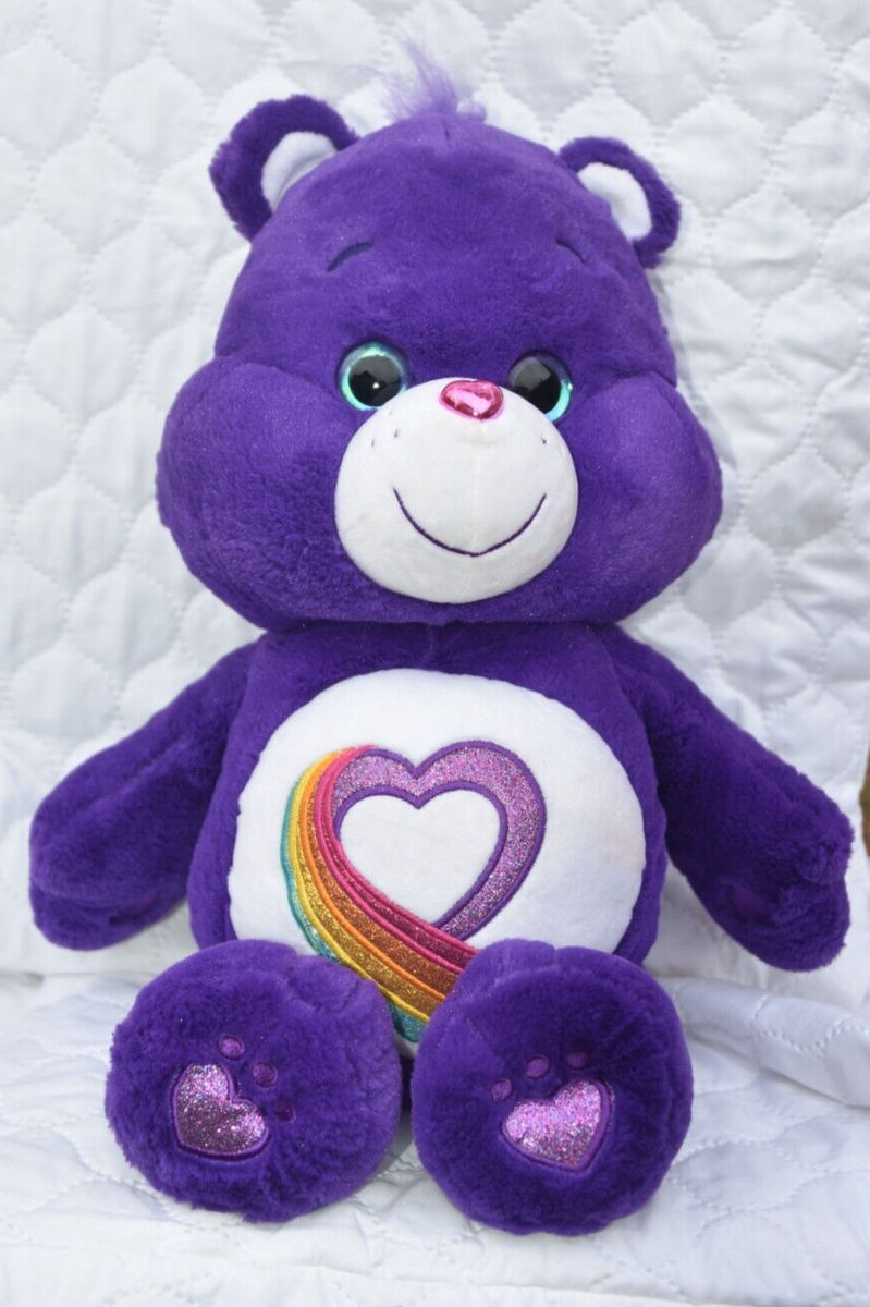 Purple Care Bear ~ Rainbow Heart Glitter 35th Anniversary ~ 2017