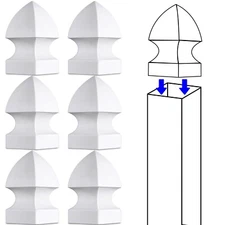 Lothee 4" Vinyl Post Cap Gothic Post Caps 6 Pcs Decking Caps PVC Fence Parts ...