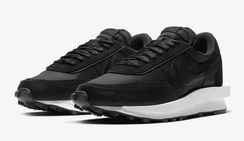 Nike x Sacai LDwaffle Black White Nylon UK 5 9 10 11 12 14 15 US BV0073-002 Neu