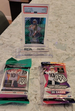 Bailey Zappe 2022 Mosaic Green Prizm PSA 10 Rookie Card Hanger & Cello Pack. rookie card picture