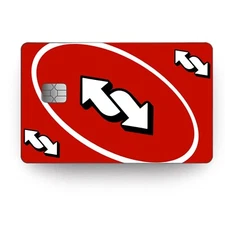 Credit Card Skin Sticker Vinyl Decal Red Uno Reverse