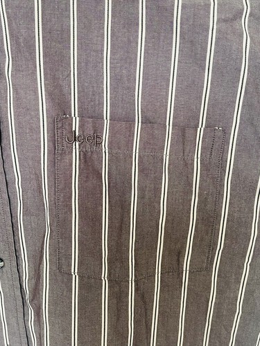 Jeep Classic Collection Men's Short Sleeve Brown Striped Casual Cotton Size 2XL - Picture 4 of 12
