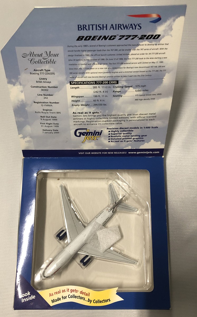航空機・ヘリコプター Gemini 1/400 777-200 British Air Canada Gemini jets 1:400 BRITISH AIRWAYS Boeing 777-200 | eBay