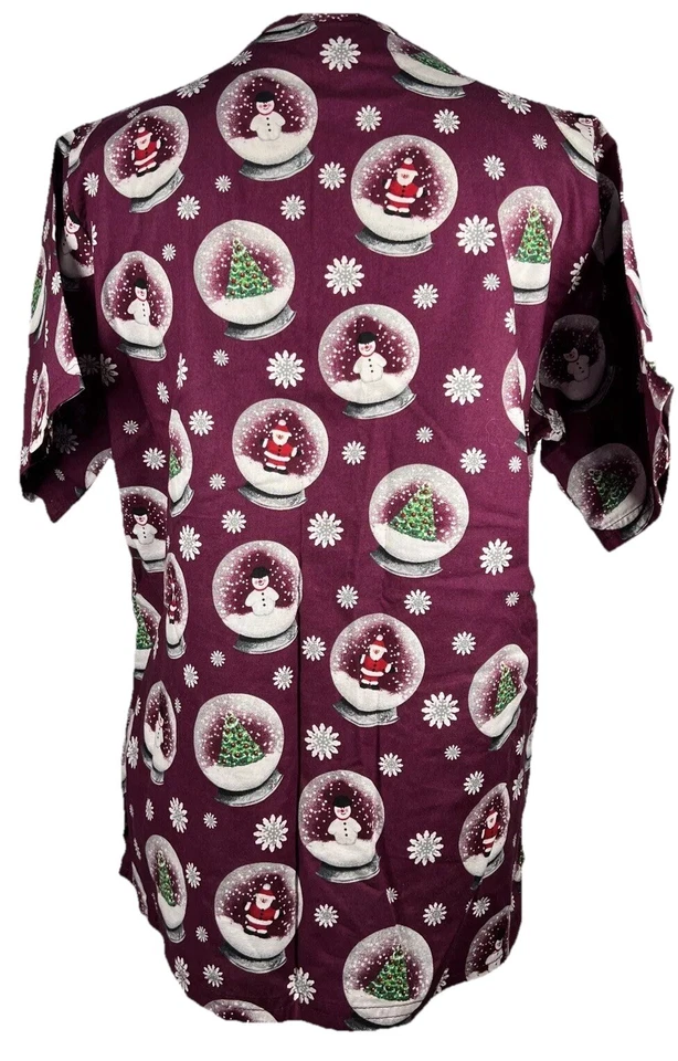 UA Scrubs Women's Top Size Small - Christmas Snow globe Pattern Work Uniform - Image 3 of 4