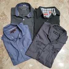 Lot Of 4 Long Sleeve Button Down Dress Shirts Men Adult Small