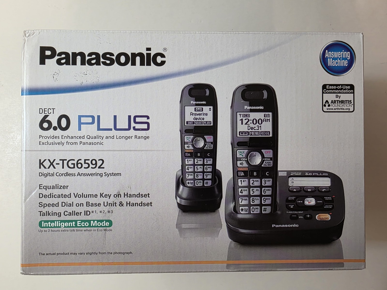 Panasonic KX-TG6592 Dect 6.0 Plus Digital Cordless Answering Machine 2-Handsets
