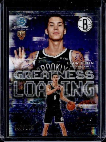 2025-26 Bowman Egor Demin Chrome Greatness Loading RC Purple Refractor #/250
