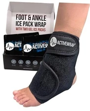 ActiveWrap Foot & Ankle Ice Pack Wrap for Heel, Arch, and Small/Medium Black