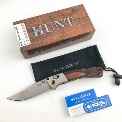 Benchmade 15085-2 S30V Mini Crooked River Gray Aluminum Wood Clip-point Knife