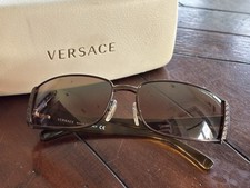 Versace Sunglasses Vintage Model 2021 1006/6U Brown Tortoise Frame Mirror Lenses