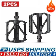9/16" Bicycle Universal Bike Pedals Bicycle Aluminum Non-Slip Flat Bearing Pedal