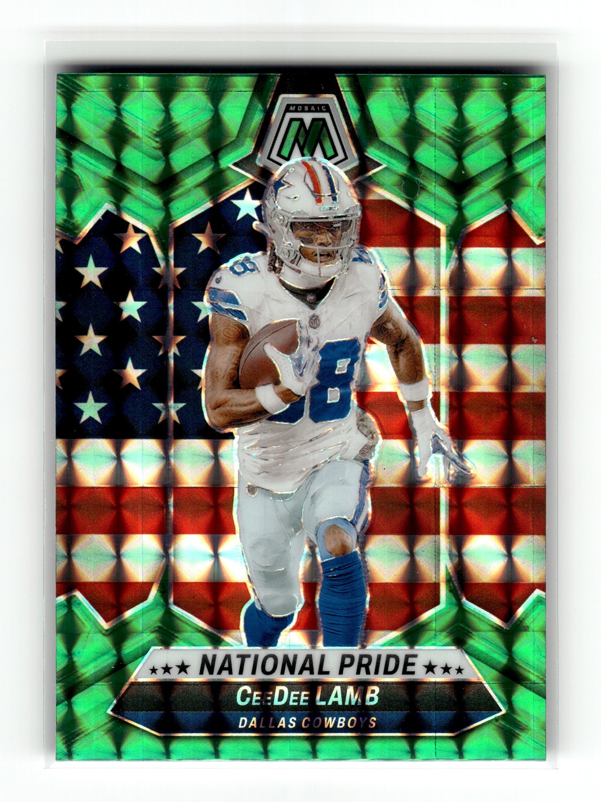 CeeDee Lamb 2024 Panini Mosaic #262 Dallas Cowboys Mosaic Green Prizm