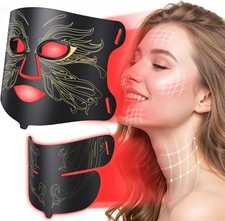 LED Light Therapy mask E106A Red Light Therapy for Face and Neck, 7 Colors Red