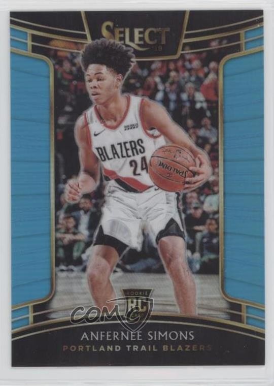 2018-19 Panini Select Concourse Light Blue Prizm 24/299 Anfernee Simons #39 rf2