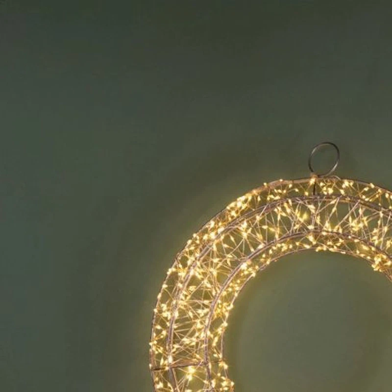 Ghirlanda Luminosa Natale BRANDANI 960 LED Luce Calda Corona Metallo 40 cm, fotografia 2 di 9