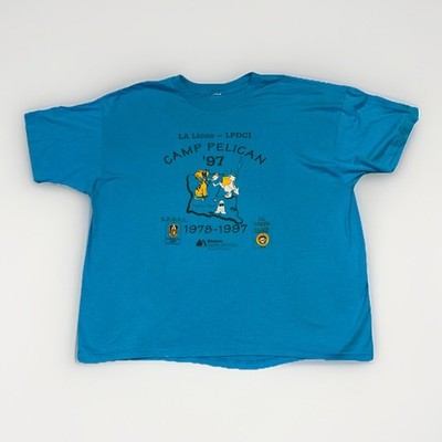 Vintage T Shirt 90  Summer Camp Blue Pelican Louisiana - No Tag See Pics