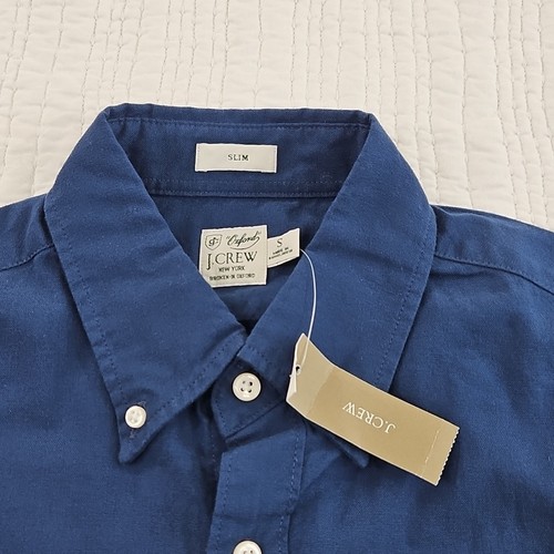 NEW J. Crew Broken-in Organic Cotton Oxford Shirt Men's S Navy Blue NWT Classic - Picture 6 of 15