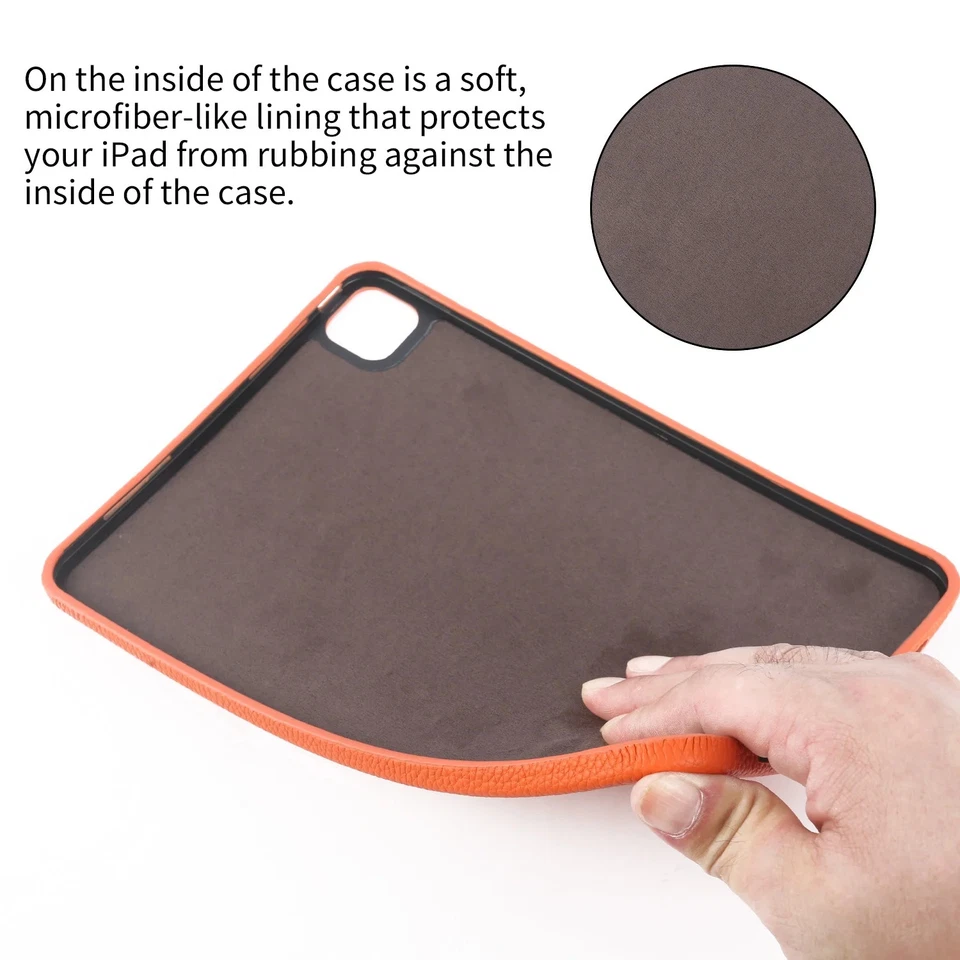 Funda de cuero genuino de lujo para Apple iPad Pro 13 2024 Air 4 5 mini 7 6 cubierta  Foto 2 de 4
