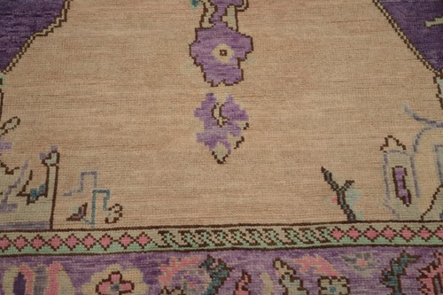 Transitional Oushak Turkish Area Rug 4x7 Ft Handmade Vegetable Dye Wool Carpet - Picture 6 of 12