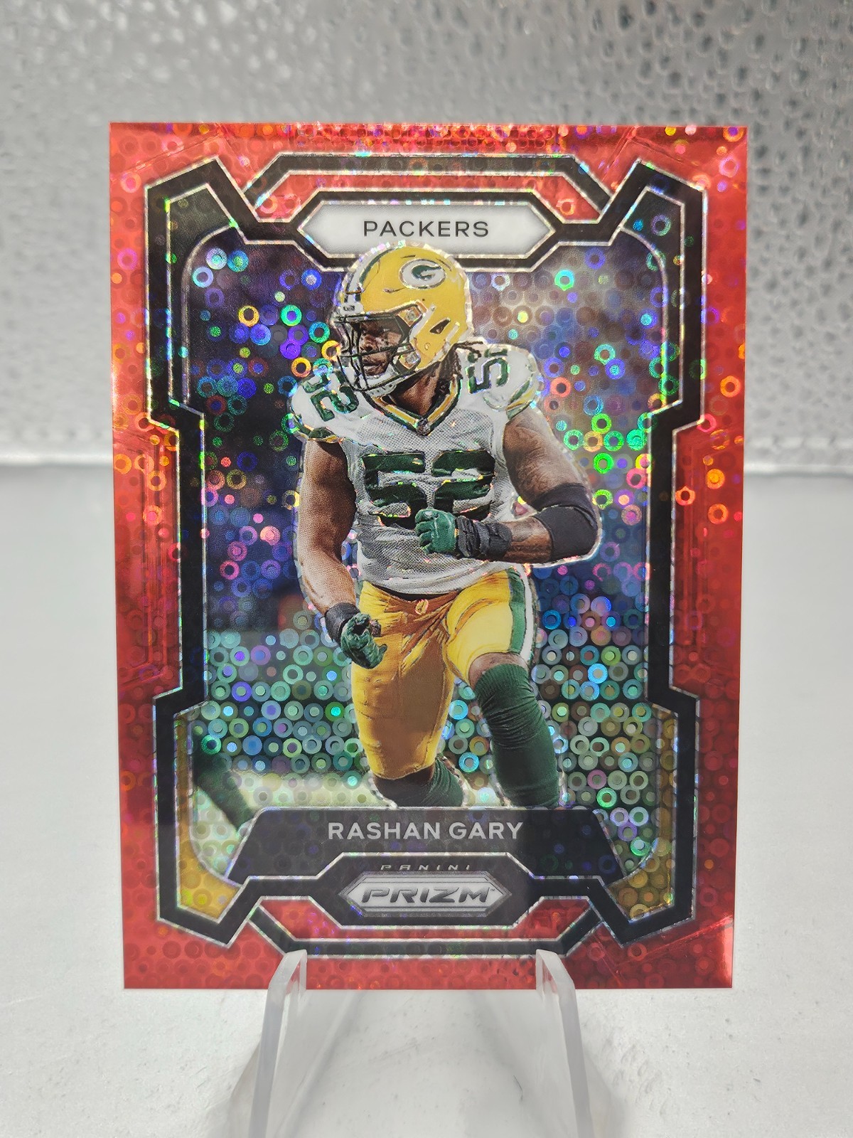 Panini 2023 Prizm Football Rashan Gary #113 Red No Huddle Prizm /70 Packers