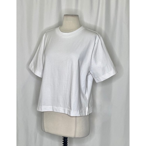 NWT! J. CREW Relaxed Premium Weight Cropped T-Shirt Shirt Top Solid White Medium - Picture 5 of 14